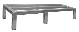 gsw 8-inch high all welded aluminum dunnage racks with plastic feet, 60”l x 14”w x 8”h