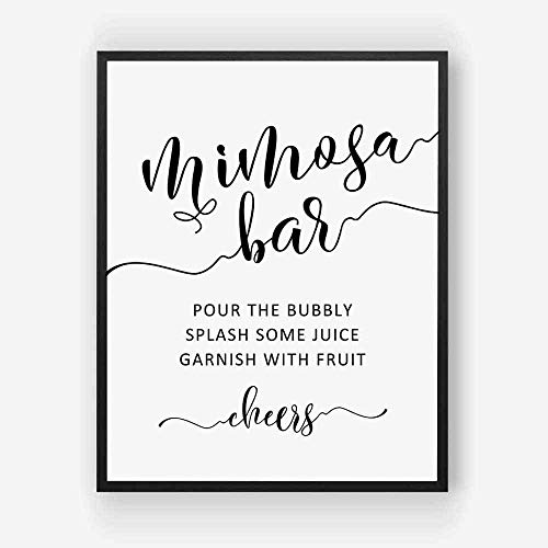 Mimosa Bar Sign Mimosa Bar Signage Party Decor Wedding Sign Wedding Decor Bridal Shower Sign Baby Shower Sign UNFRAMED 8x10 inch