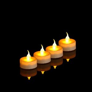 Wilrigir LED Remote Tea Lights with Timer,Electric Fake Candles,Flickring Amber Flameless Votive Lights,Tealight Candles for Wedding and Home Decoration,Pack of 12