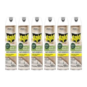 raid ant and roach killer, aerosol spray with essential oils 11 ounce (pack of 6)
