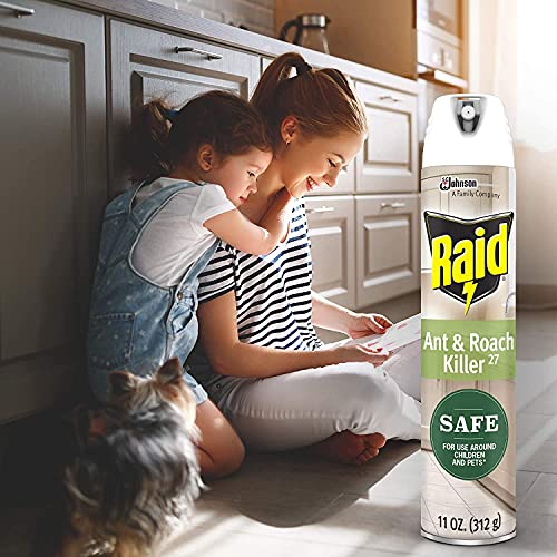 Raid Ant and Roach Killer, Aerosol Spray with Essential Oils 11 Ounce (Pack of 6)