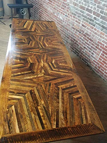 Custom Reclaimed Wood Inlayed Dining Table