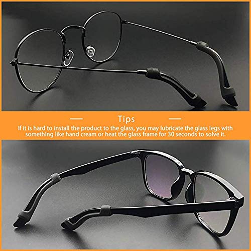 XIANEWS Silicone Eyeglasses Temple Tips Sleeve Retainer,Anti-Slip Elastic Comfort Glasses Retainers