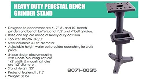 HHIP 8071-0035 Heavy Duty Bench Grinder Stand