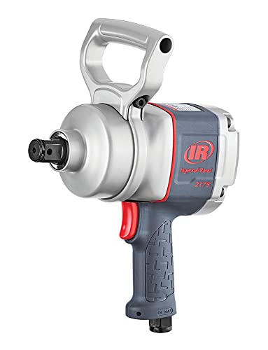 Ingersoll Rand 2175MAX 1" Pistol Grip Impact Wrench, Air Powered, Up to 2000 ft lbs Reverse Torque Output, Lightweight, 360 Degree Adjustable Handle, Steel Core, Gray