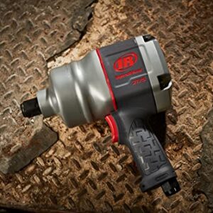 Ingersoll Rand 2175MAX 1" Pistol Grip Impact Wrench, Air Powered, Up to 2000 ft lbs Reverse Torque Output, Lightweight, 360 Degree Adjustable Handle, Steel Core, Gray