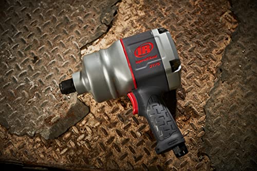 Ingersoll Rand 2175MAX 1" Pistol Grip Impact Wrench, Air Powered, Up to 2000 ft lbs Reverse Torque Output, Lightweight, 360 Degree Adjustable Handle, Steel Core, Gray