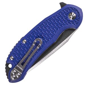 Steel Will SWC22-1BL Cutjack C22-1BL: 3.5" D2 Drop Point Satin Folding Blade, Liner Lock, Blue FRN Handle, Black FRN Spacer, Multi, One Size