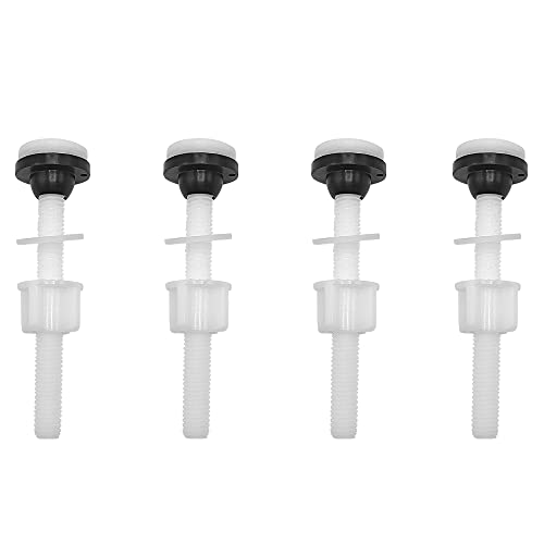 Toilet Tank Plastic Bolts, 4 Pack Tank to Bowl Bathroom Toilet Repair Kits Fitting Screws and Seal Set, Pan Head Bolts Fits Two Piece Toilet(White)