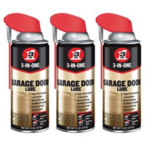 3-in-one professional garage door lubricant smart straw spray, 11 ounce (3 pack)