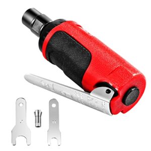 Goplus 1/4-inch Compact Straight Air Die Grinder, 25000 RPM Free Speed w/ 1/4" ，1/8" Collets and 2 Wrenches (Red+Black)