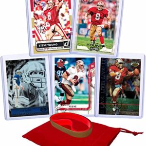 Steve Young Football Cards (5) Assorted Bundle - San Francisco 49ers Trading Card Gift Set