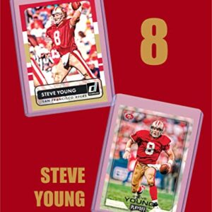 Steve Young Football Cards (5) Assorted Bundle - San Francisco 49ers Trading Card Gift Set