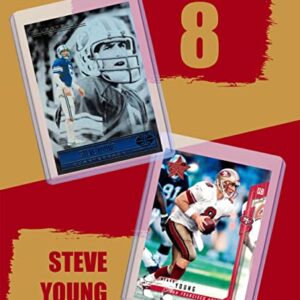 Steve Young Football Cards (5) Assorted Bundle - San Francisco 49ers Trading Card Gift Set