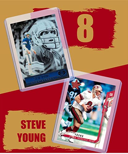 Steve Young Football Cards (5) Assorted Bundle - San Francisco 49ers Trading Card Gift Set