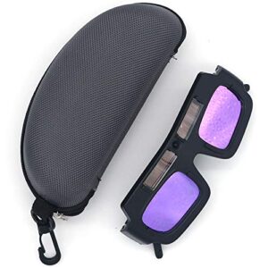 nuzamas welding glasses eyes protection goggles, solar auto darkening welding goggles, welder safety protective tools, pc lens welding soldering sight protection, comes with glasses case
