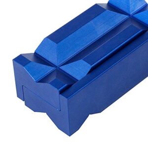 PTNHZ Aluminum 4" Vise Jaw Protective Inserts for Wide Array of Vices - with Magnetic Back(Blue)