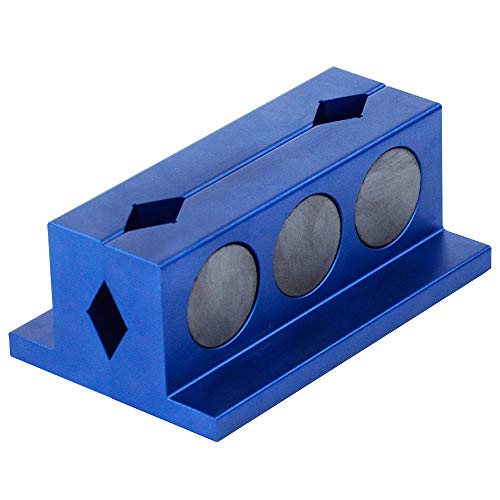 PTNHZ Aluminum 4" Vise Jaw Protective Inserts for Wide Array of Vices - with Magnetic Back(Blue)