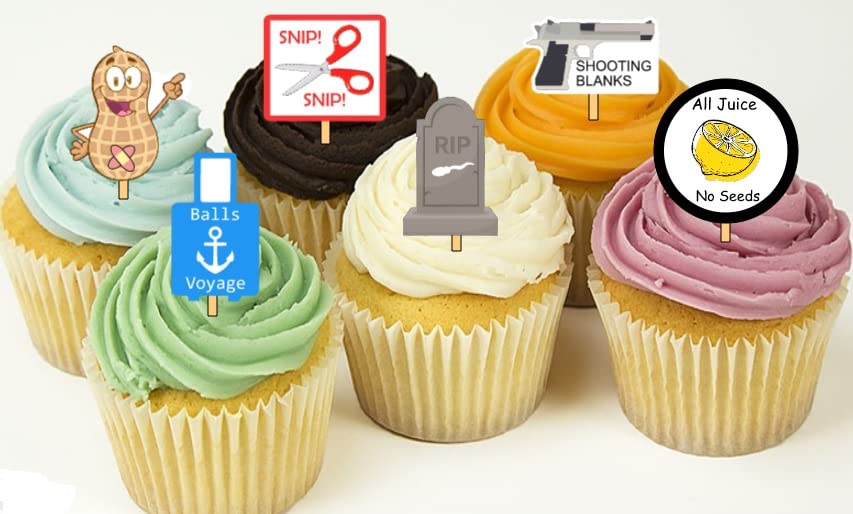 12 Vasectomy Party Cupcake Toppers Food picks