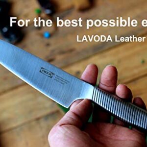 LAVODA Leather Strop Paddle for Knife Sharpening with Polishing Compound 3" by 15" Large Double Sided Stropping Kit -Knife Strop Stropping Block and Stropping Compound for Honing Woodworking