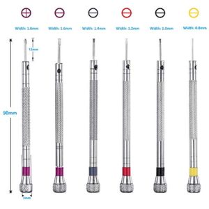 6PCS Micro Precision Screwdriver Set, VAKOGAL Premium Screwdriver Kit 0.8-1.6mm, 6 Extra Replace Blades for Watch Repair, Eyeglasses Repair, Jewelry Work, Electronics Repair