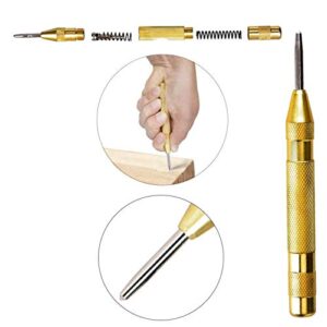 Knoweasy Step Drill Kit - 5PCS HSS Titanium Step Drill with Automatic Center Punch and 50 Sizes of High-Speed Steel Step Drills for Multiple Hole Drilling