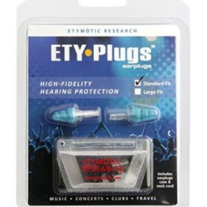 Etymotic Research ER20 Ear Plugs (2 Pair, Standard Fit) - High Fidelity Noise Reduction - Includes Carrying Case and Liberty Cleaning Cloth