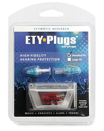 Etymotic Research ER20 Ear Plugs (2 Pair, Standard Fit) - High Fidelity Noise Reduction - Includes Carrying Case and Liberty Cleaning Cloth