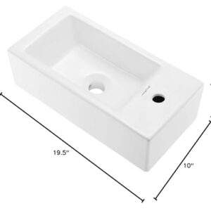 Swiss Madison Well Made Forever SM-WS316 Voltaire Wall Hung Sink, Glossy White