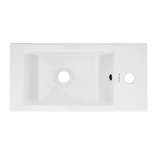 Swiss Madison Well Made Forever SM-WS316 Voltaire Wall Hung Sink, Glossy White