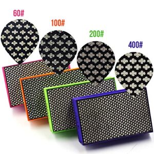 Diamond Electroplated Hand polishing pad 90X55mm for Stone Glass Ceramic Marble Granite (4pcs/Set)