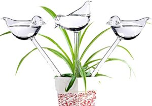 adabocute bird shaped plant watering globes - watering bulbs for outdoor plants - clear plant watering bulbs - 3 pack self watering planter insert
