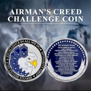 United States Air Force Challenge Coin The Airman's Creed Military Veteran Gift