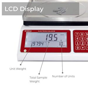 30kg American Fristaden Lab Industrial Counting Scale, Digital Balance for Counting Parts and Coins, 30kg Capacity/0.5g Accuracy, Measures in US or Metric Units, Electronic Gram Scale, 1-Year Warranty