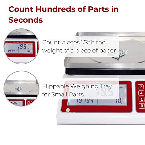 30kg American Fristaden Lab Industrial Counting Scale, Digital Balance for Counting Parts and Coins, 30kg Capacity/0.5g Accuracy, Measures in US or Metric Units, Electronic Gram Scale, 1-Year Warranty