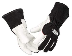 lincoln electric dynamig hd professional mig welding gloves | comfort & heat resistance | large | k3806-l black