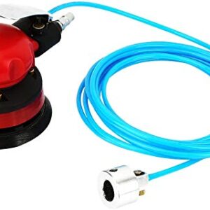 5" Air Random Orbital Palm Sander Powered Wet Orbital Air Palm Sander Pneumatic Portable Handheld 1/4" Inlet Grinding Machine Kit