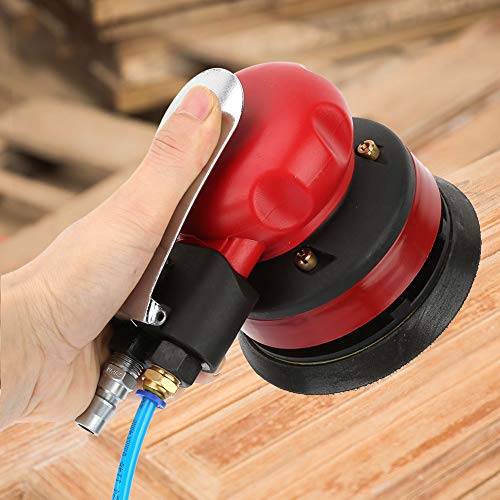 5" Air Random Orbital Palm Sander Powered Wet Orbital Air Palm Sander Pneumatic Portable Handheld 1/4" Inlet Grinding Machine Kit