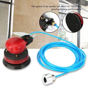 5" Air Random Orbital Palm Sander Powered Wet Orbital Air Palm Sander Pneumatic Portable Handheld 1/4" Inlet Grinding Machine Kit