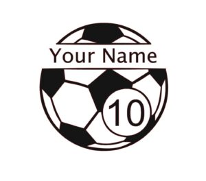 custom soccer vinyl decal - fútbol bumper sticker, for tumblers, laptops, car windows - pick your players name, number, size and color