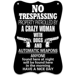 waahome funny no trespassing signs private property sign, 7.8''x11.8'' safety & privacy warning sign
