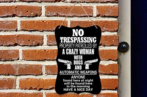 WaaHome Funny No Trespassing Signs Private Property Sign, 7.8''X11.8'' Safety & Privacy Warning Sign