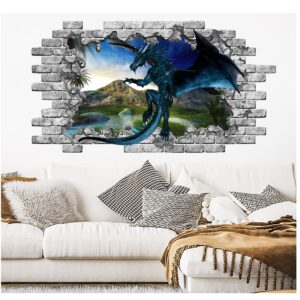 Dragon Wall Decal, Dragon Removable Vinyl Sticker, Dragon Wall Mural, Peel and Stick, Dragon Bedroom Decor C2136