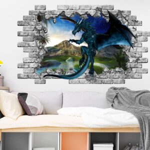 Dragon Wall Decal, Dragon Removable Vinyl Sticker, Dragon Wall Mural, Peel and Stick, Dragon Bedroom Decor C2136