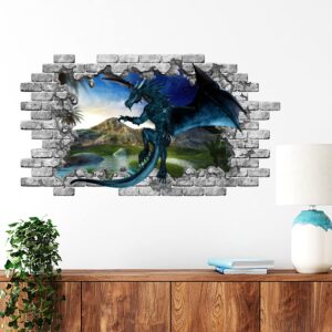 Dragon Wall Decal, Dragon Removable Vinyl Sticker, Dragon Wall Mural, Peel and Stick, Dragon Bedroom Decor C2136