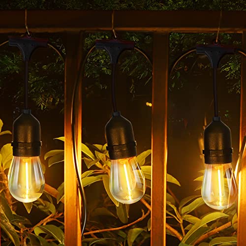 YOSION 60ft Heavy-Duty Commercial-Grade Waterproof Outdoor String Lights with Hanging Sockets for Backyard Garden Patio Pergola Gazebo Bistro Bedroom Christmas Wedding Party