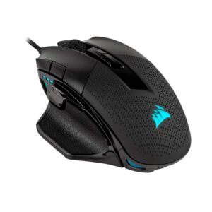 corsair nightsword rgb gaming mouse for fps, moba - 18,000 dpi - 10 programmable buttons - weight system - icue compatible - black