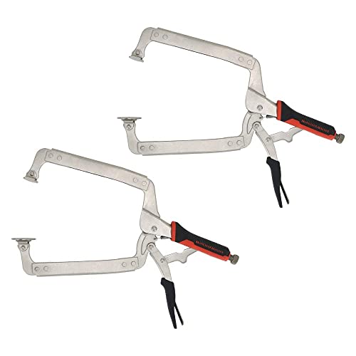 Monster & Master 18" C-clamp Locking Pliers with Swivel Pads, 2-Piece, MM-CP-007x2