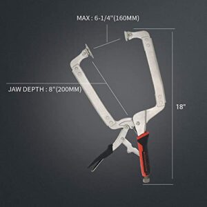 Monster & Master 18" C-clamp Locking Pliers with Swivel Pads, 2-Piece, MM-CP-007x2