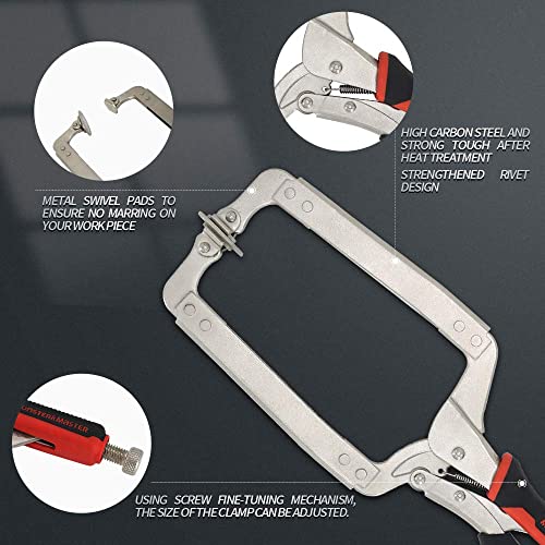 Monster & Master 18" C-clamp Locking Pliers with Swivel Pads, 2-Piece, MM-CP-007x2